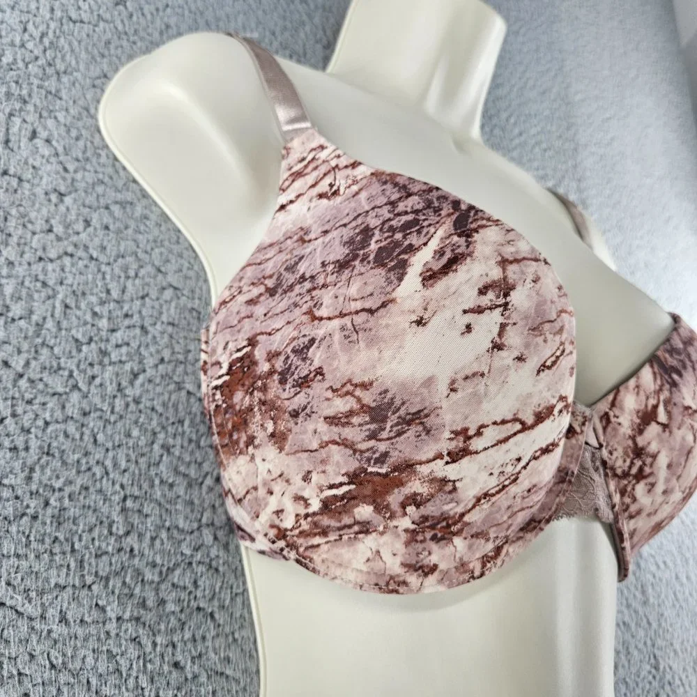 Danskin Intimates Bra Womens 38DD Beige Underwire Push Up Back Smoothing_2